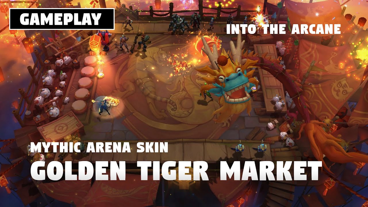 GOLDEN TIGER MARKET (GAMEPLAY) - MYTHIC ARENA SKIN | TFT SET 13