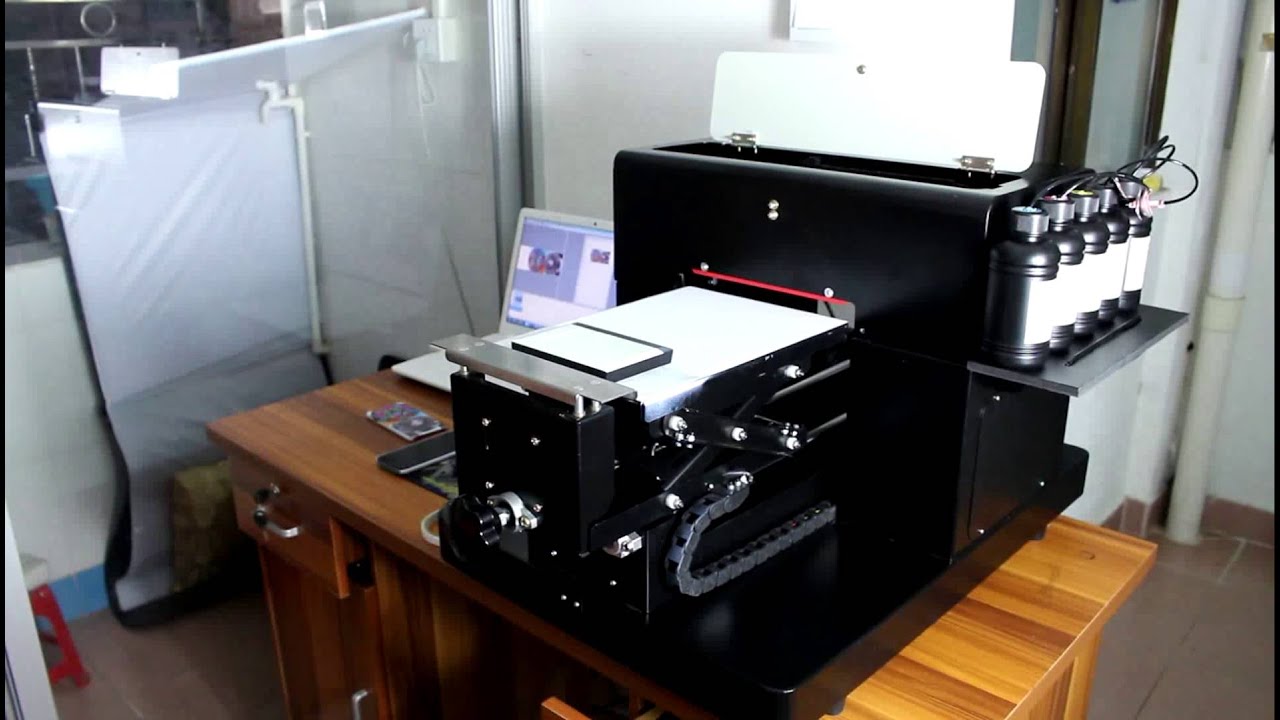 Smallest UV Printer A4 Mini LED UV Flatbed Printer Support White ink Printing