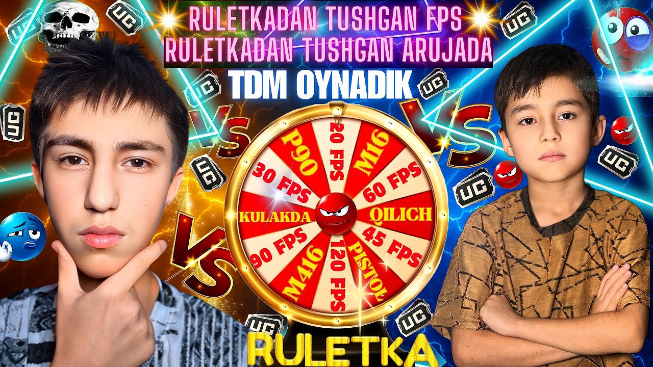 RULETKADAN TUSHGAN ARUJA VA FPSDA 1 VS 1 TDM OYNADIK 😱  // SHERTOY PUBGM VS BEKKI PUBGM