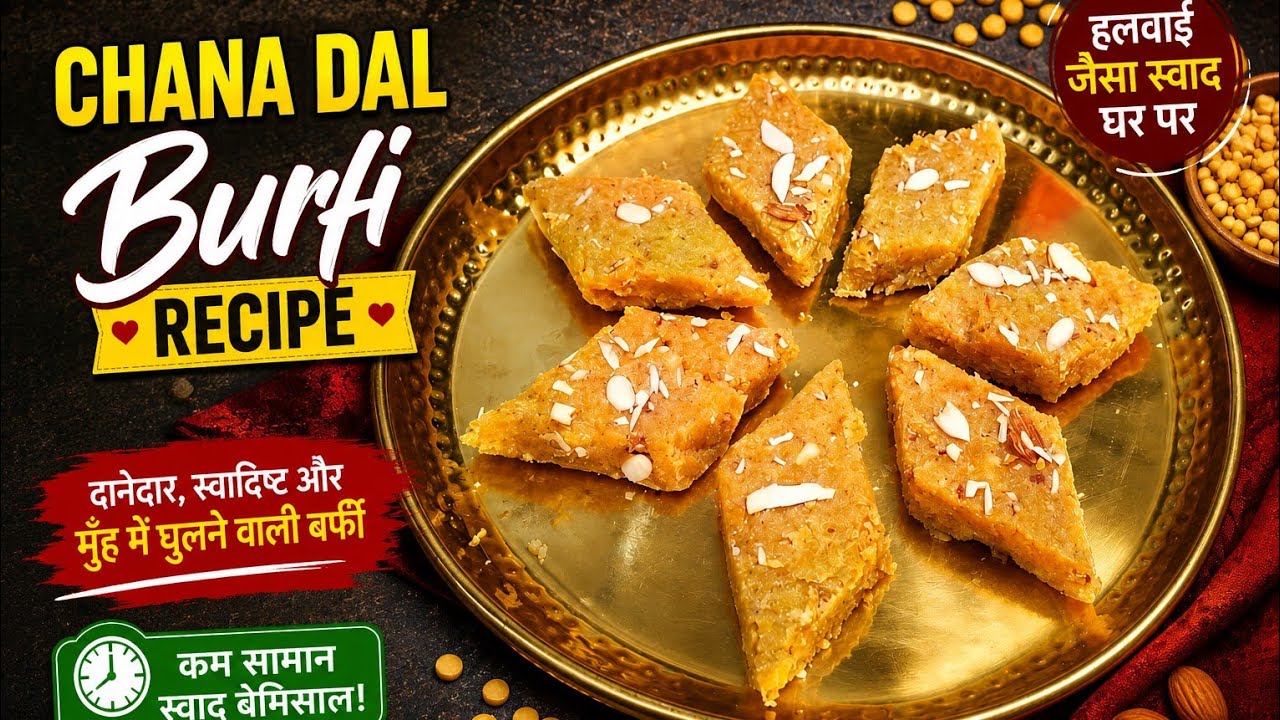 कम समय में बन जाने वाला मजेदार और दानेदार चना दाल हलवा बर्फी 👆👍
