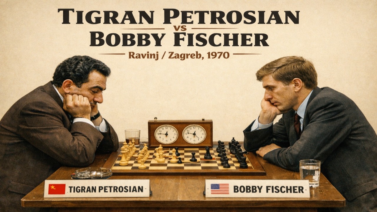 Tigran Petrosian vs Bobby Fischer • Ravinj / Zagreb. 1970