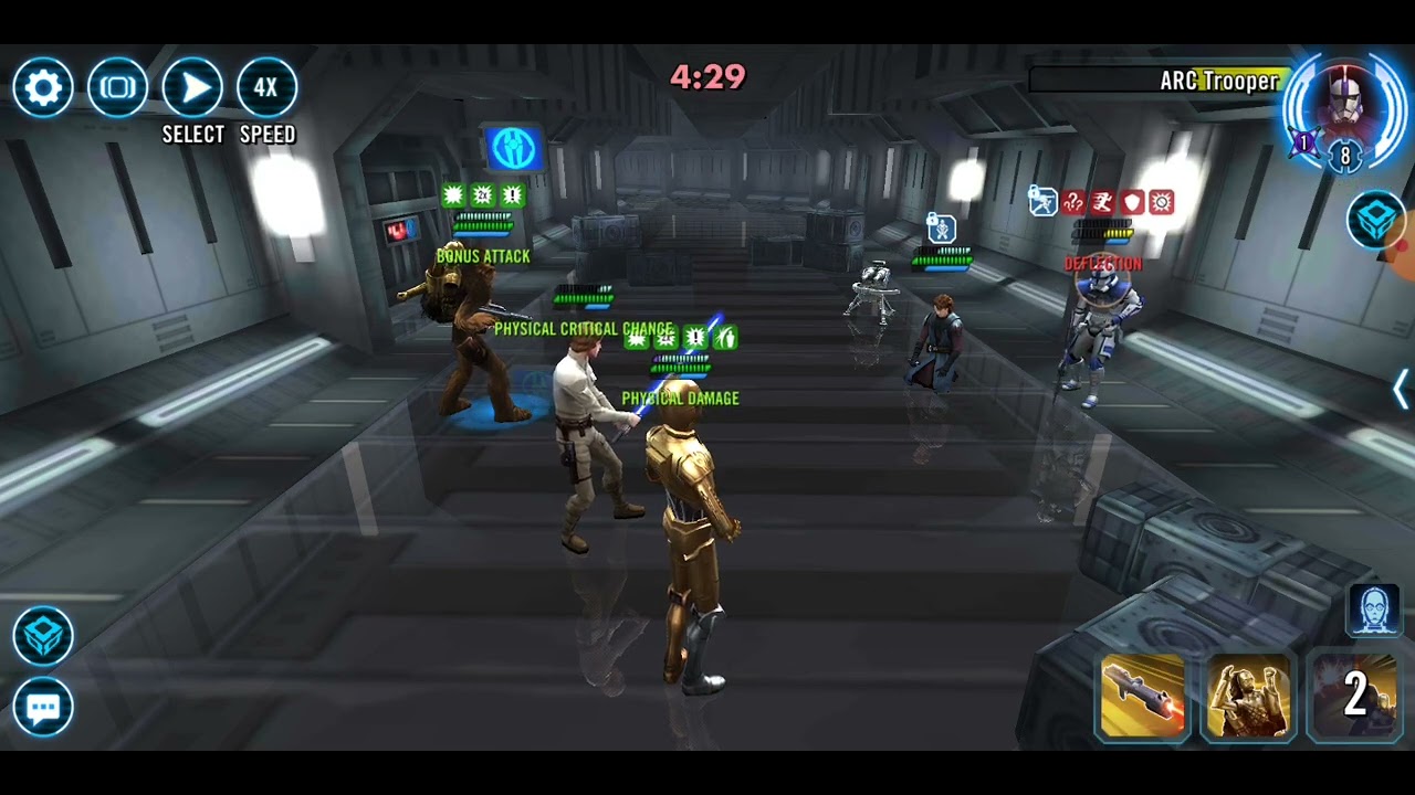 [3v3] CLS/Chewpio/C-3PO (-75% dmg, 135% D) vs GAS/ARC/Echo (prot up, stacking O, 80% AP): 55 banners