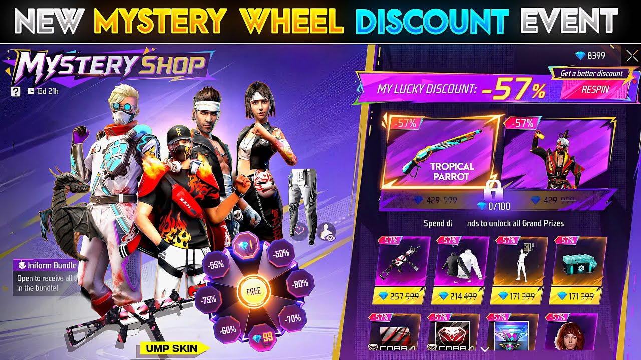 New Mystery Wheel Discount Event Free Fire 🔥🤯| Next Lucky Wheel | free fire new event | ff new event