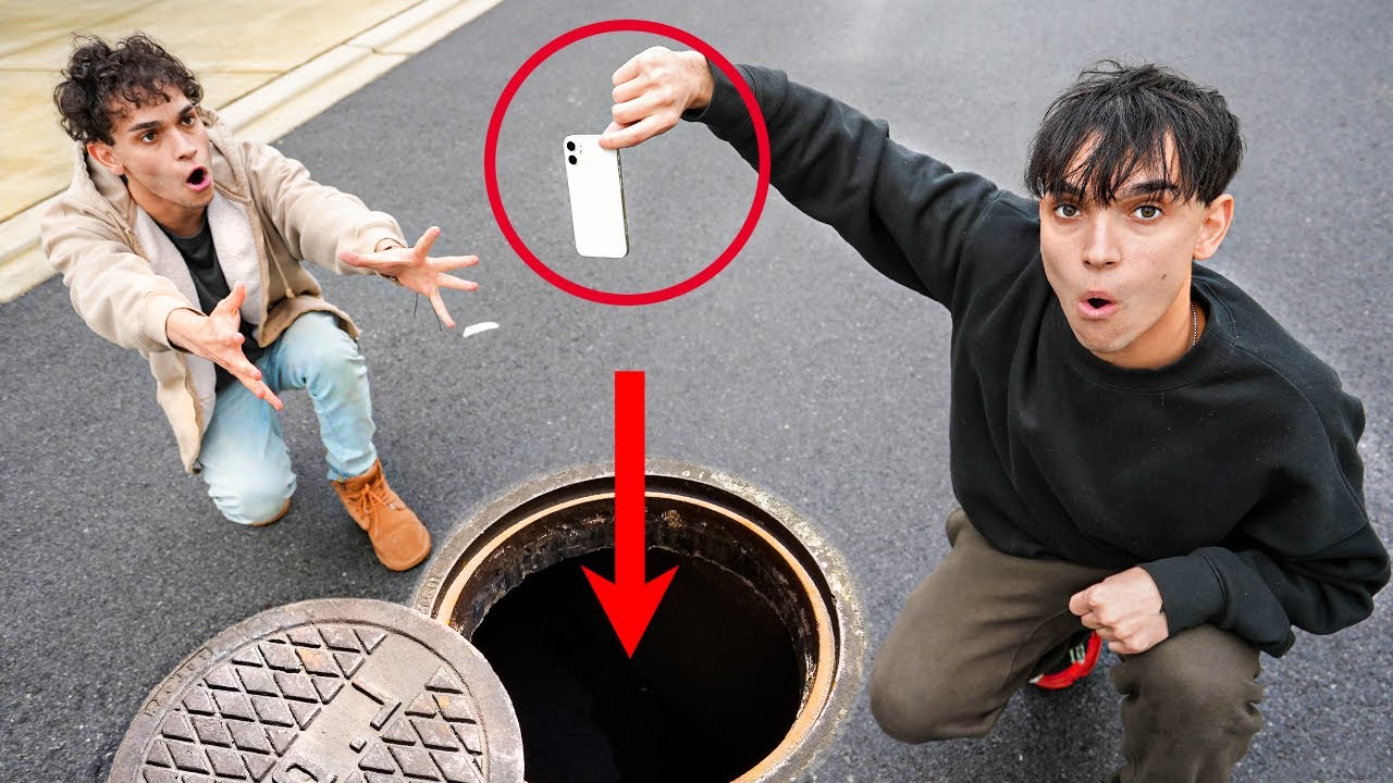 I DROPPED HIS PHONE IN THE SEWER!