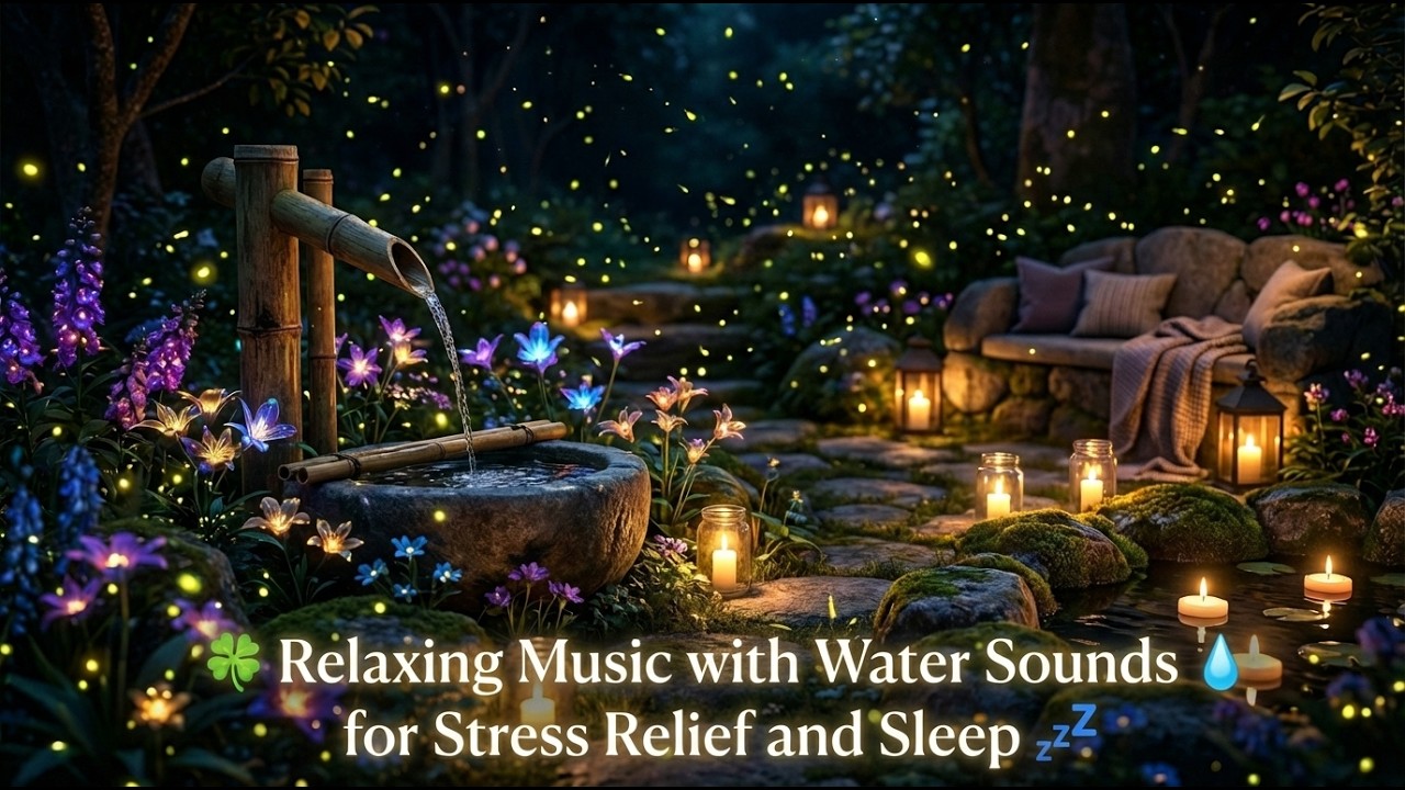 Relaxing Music with Water Sounds💧 for Stress Relief Reduces Anxiety, Stress & Fatigue, Sleep 🍀 #014