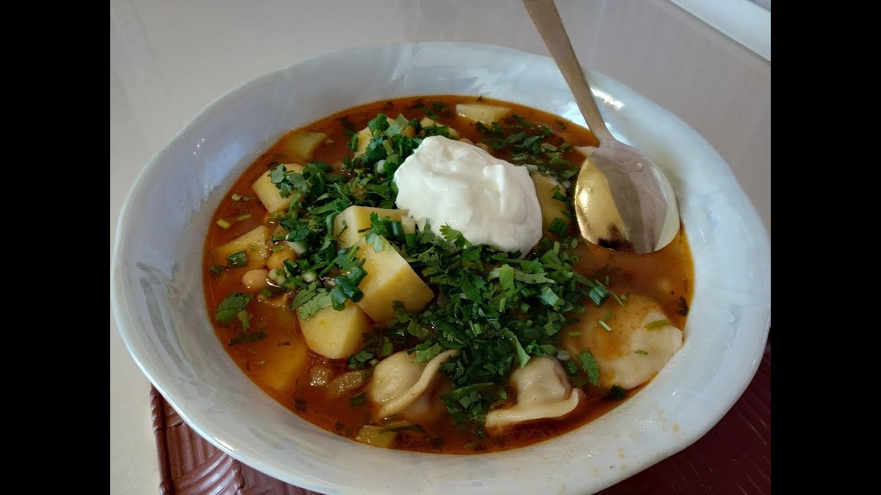 Ապուր սիսեռով և պելմենիով/суп из нута и пельмени/chickpea soup and dumplings