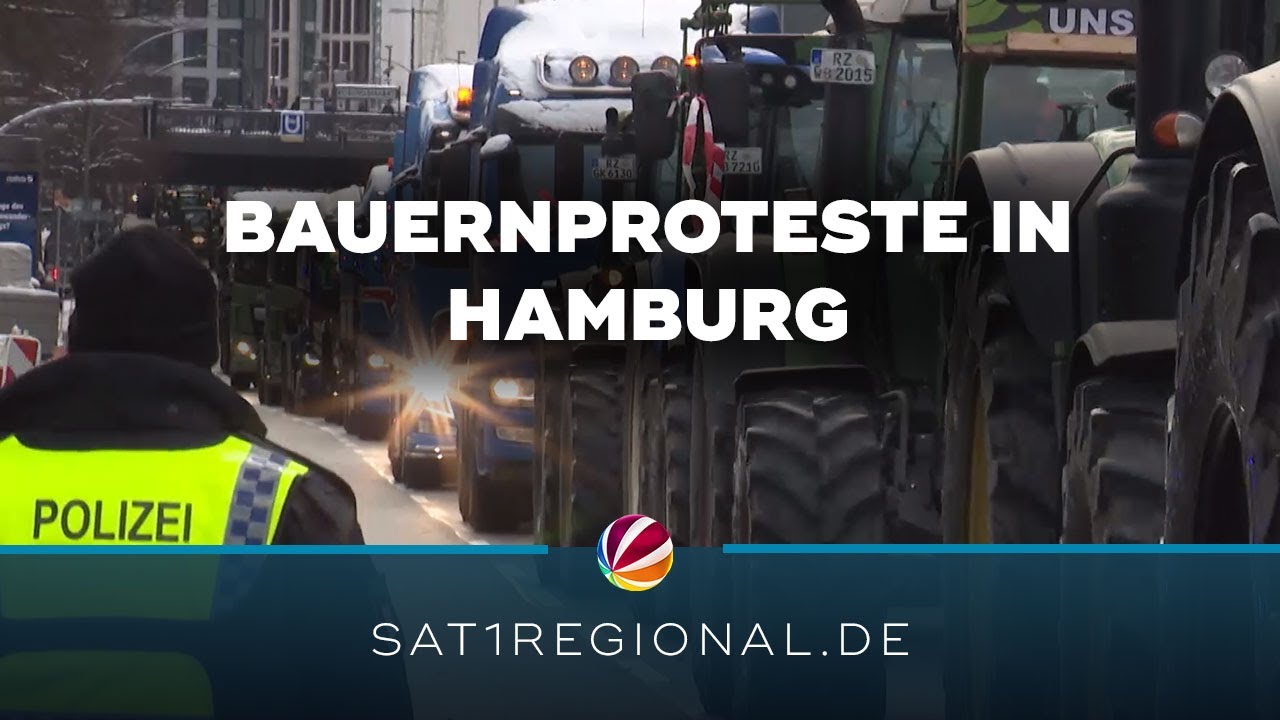 Bauernproteste: Tausende Trecker behindern Verkehr in Hamburg