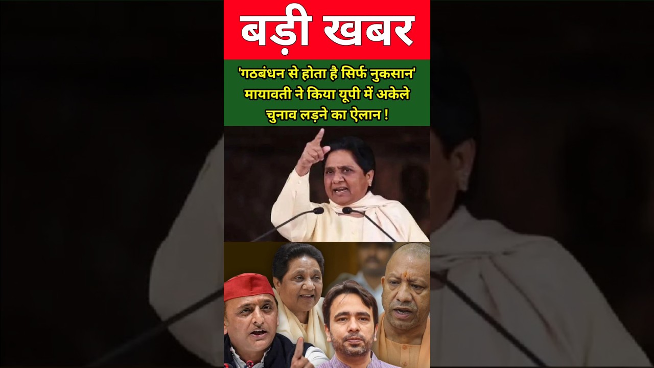 'गठबंधन से होता है सिर्फ नुकसान', मायावती ने किया यूपी में अकेले चुनाव लड़ने का ऐलान !