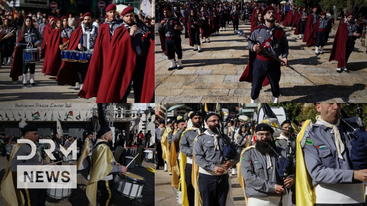 UNSEEN MOMENTS: Palestinian Scouts Parade in Bethlehem’s Manger Square on Christmas Eve 2025 | AK1B