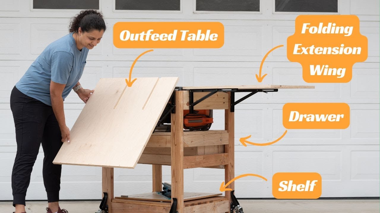 Compact DIY Table Saw Stand for Small Workshops