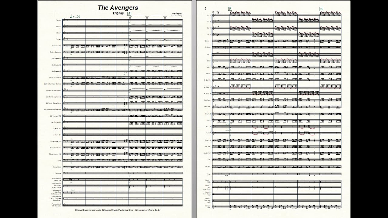 The Avengers Theme Concert Band arr. Franz Bader