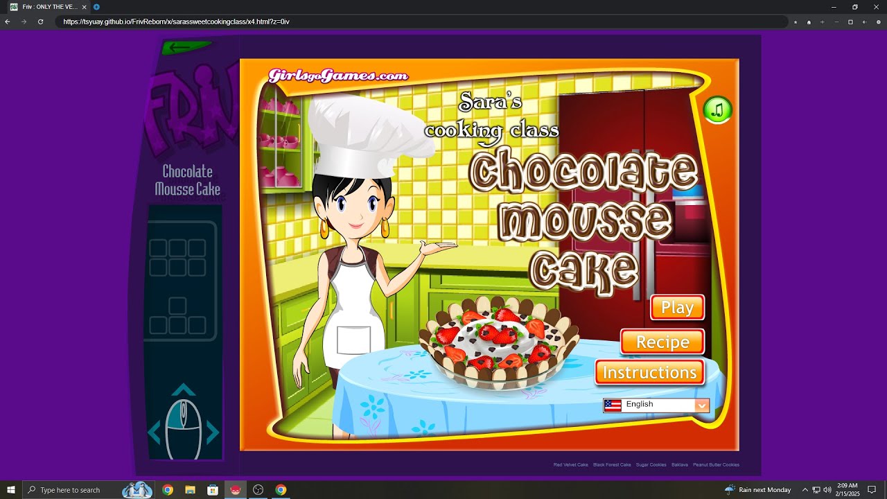 Sara's Sweet Cooking Class 