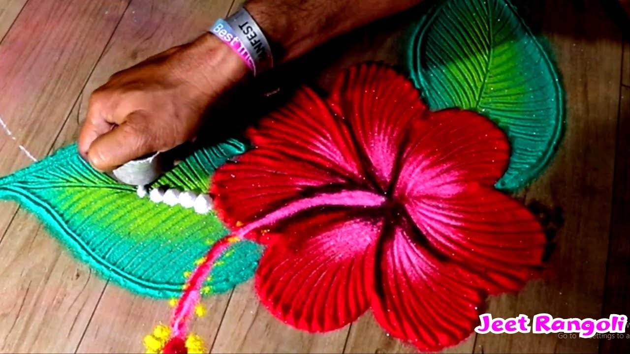 दिवाली के लिए सरल सुंदर और आकर्षक रंगोली जो आप भी बना लेंगे। Attractive rangoli for Diwali.