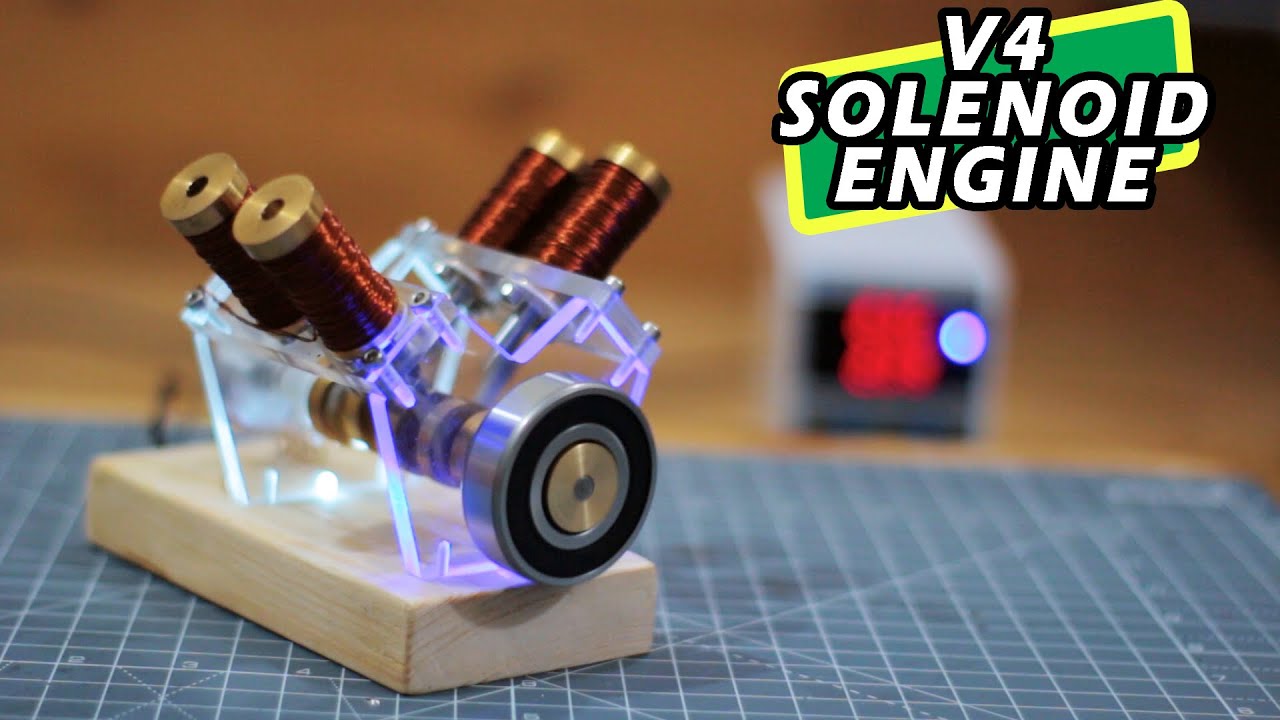 How to make Solenoid Engine | V4 Solenoid Engine