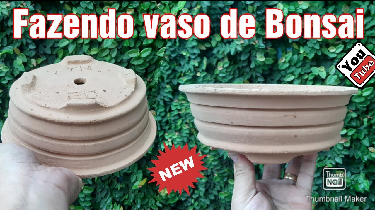 Vaso Redondo para Bonsai de Cimento