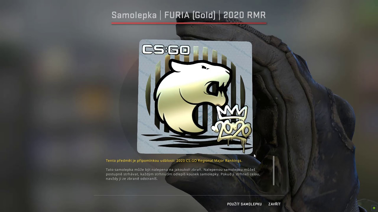 Sticker | FURIA (Gold) | 2020 RMR     OPENING