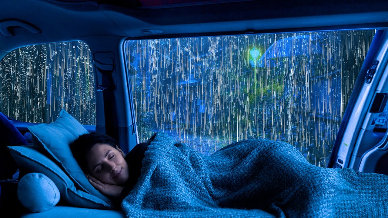 Nuit d'orage apaisante 🚗⛈️ ASMR de tonnerre puissant pour un sommeil instantané