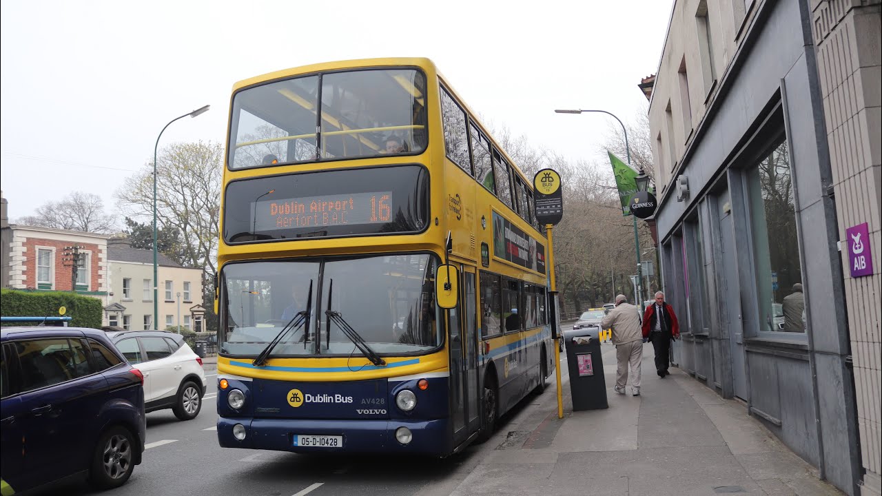 A Ride On Withdrawn Dublin Bus Alexander ALX400 Volvo B7TL (AV428) on route 16 to Dublin Airport 