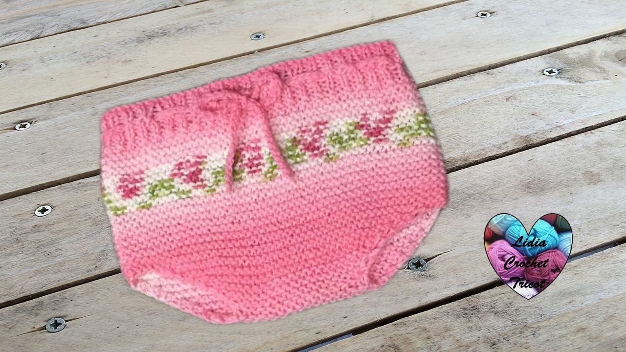 Couvre couche culotte bébé tricot pas à pas / Diaper cover knit (english subtitles)
