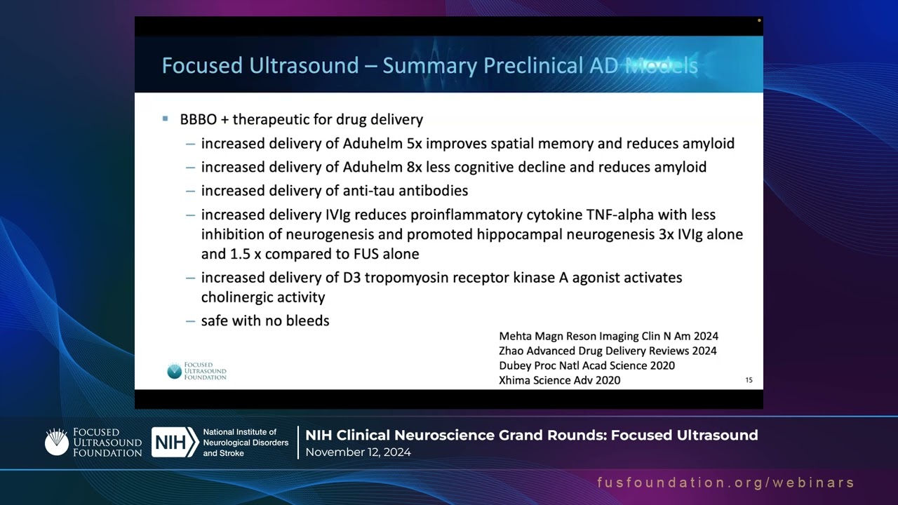 NIH Clinical Neuroscience Grand Rounds: Using Focused Ultrasound for Opening the Blood-Brain Barrier