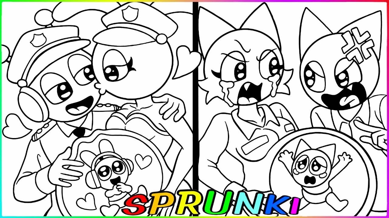 Sprunki Family Police vs Family Thief!!! Wenda Baby is So Sad... 💔 / COLORING FOR FUN
