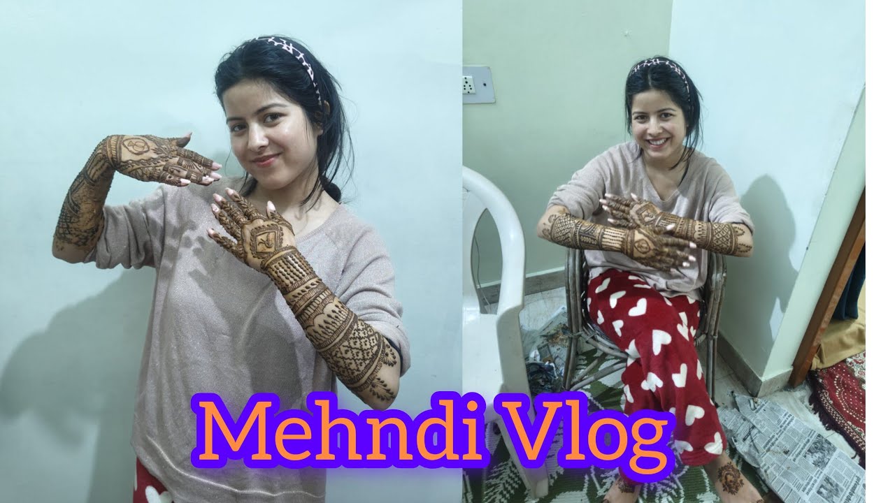 Aaj lagi Mehndi 🥰 ||Mehndi Vlog #vlog #mehndi #function 