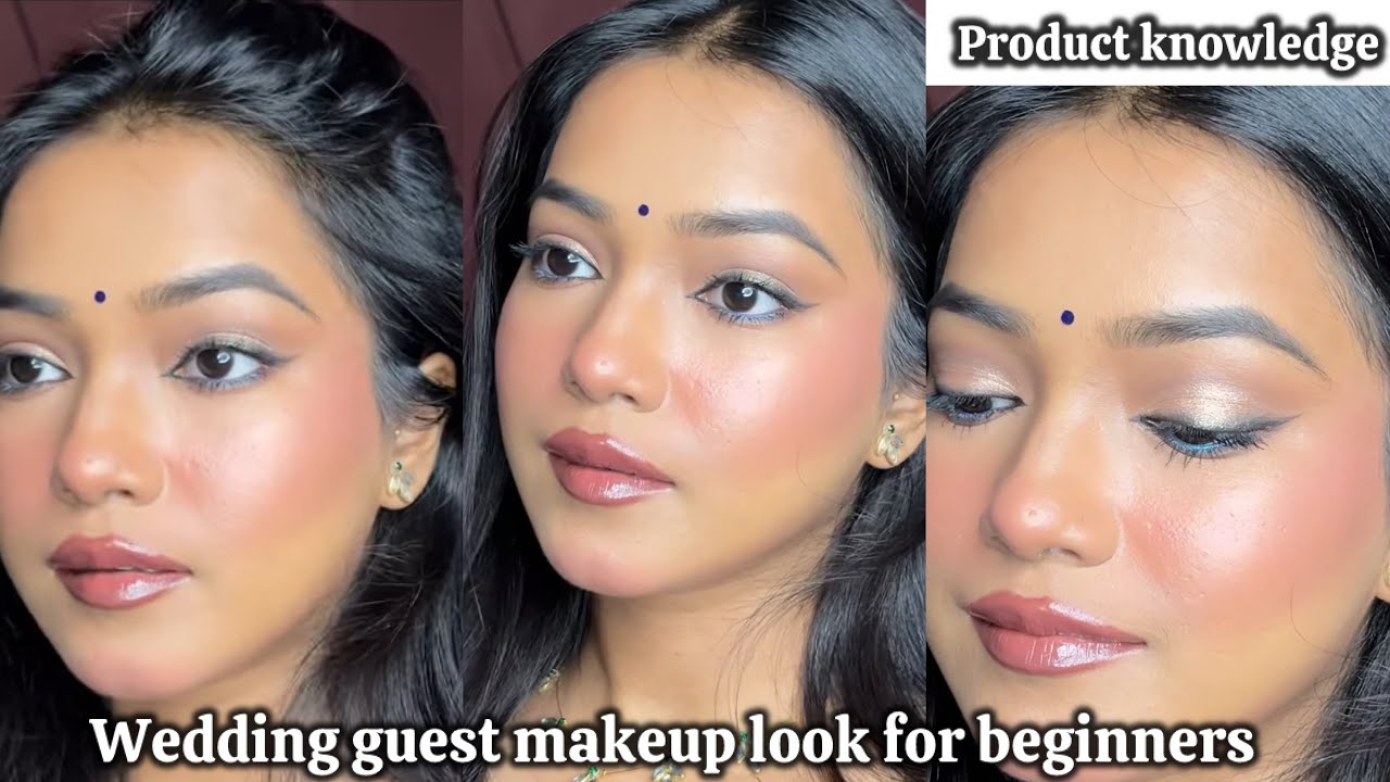 ✨Learn  makeup at home with me ||step by step || wedding guest makeup look 