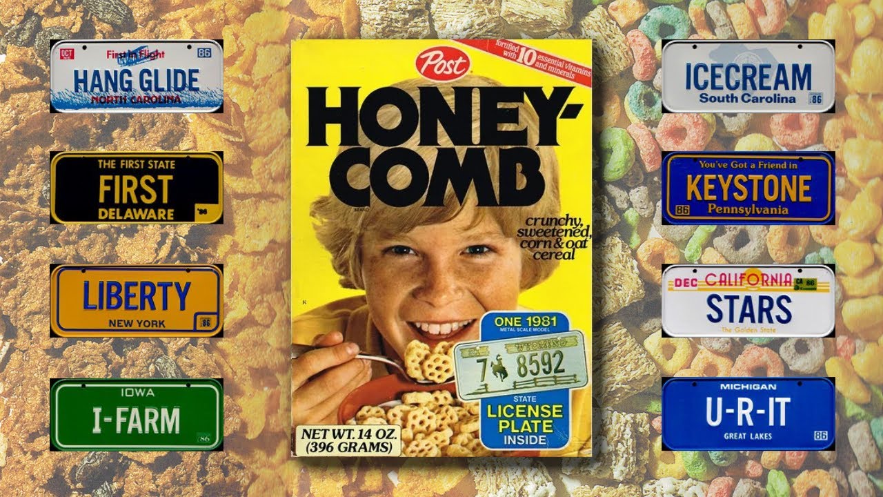Cereal Box Mini License Plates