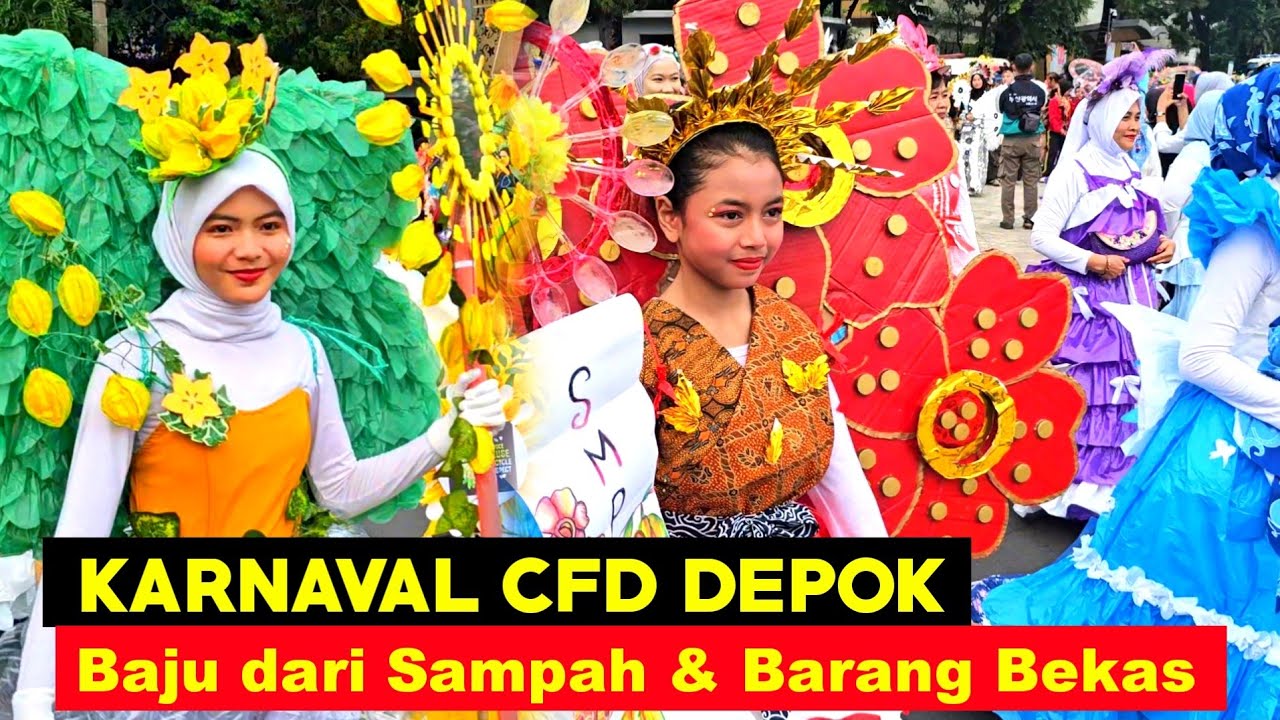 Карнавал в CFD Depok, тема &laquo;Одежда из мусора&raquo;