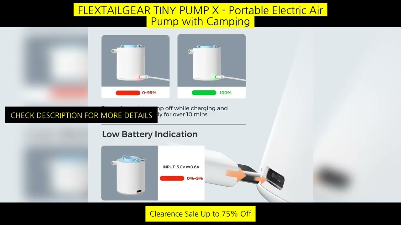 Flextailgear Tiny Pump X - Portable Electric Air Pump With Camping Light