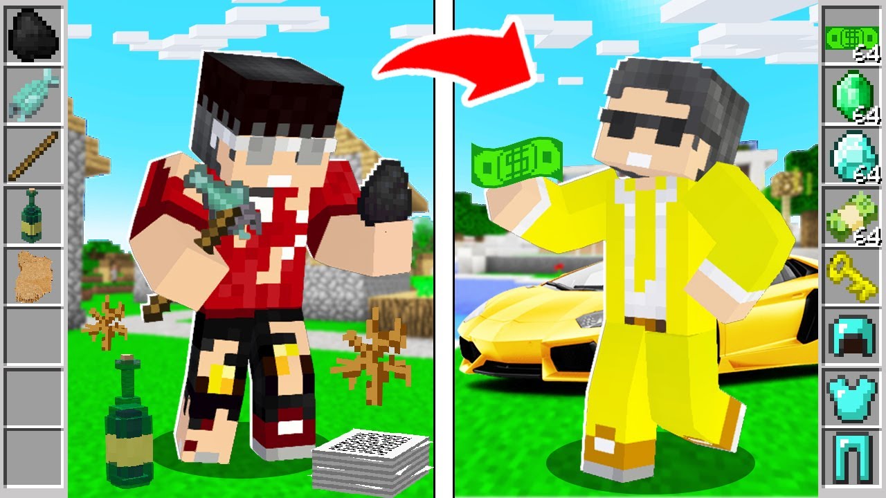 1 TL FAKİR HAYAT VS 1000 TL ZENGİN HAYAT - MİNECRAFT