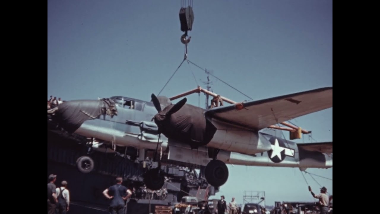Loading WW2 Aircraft Carrier CVE-106 for Cruise to Pearl Harbor