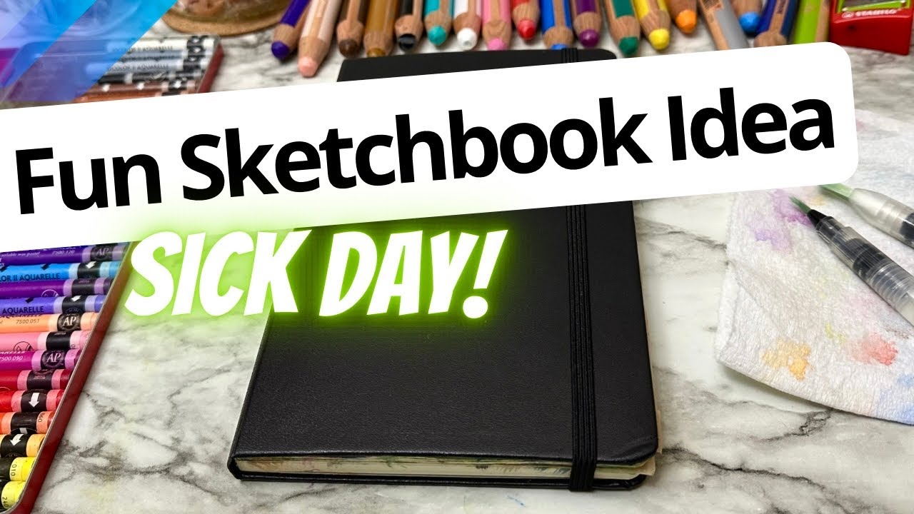 🎨 Scroll and Scribble! A FUN NEW SKETCHBOOK IDEA | Sick Day Art