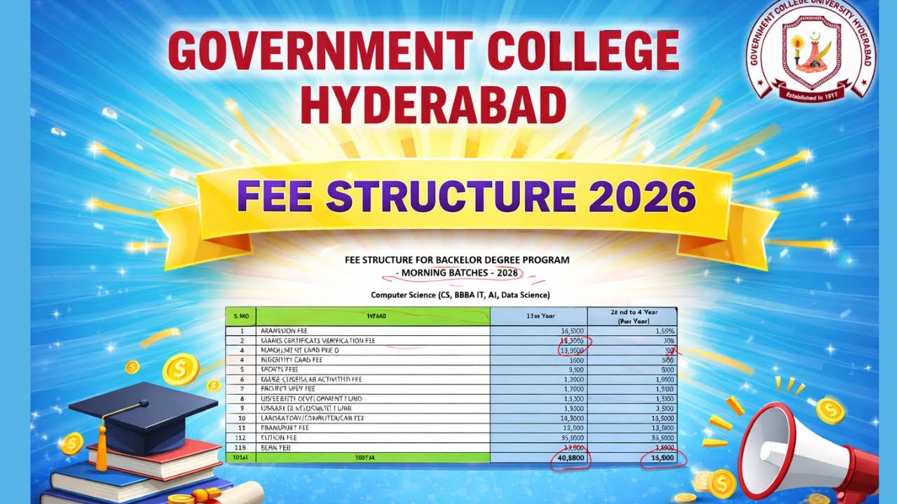 GC University Hyderabad || Fee Structure 2026 || Affidavit.