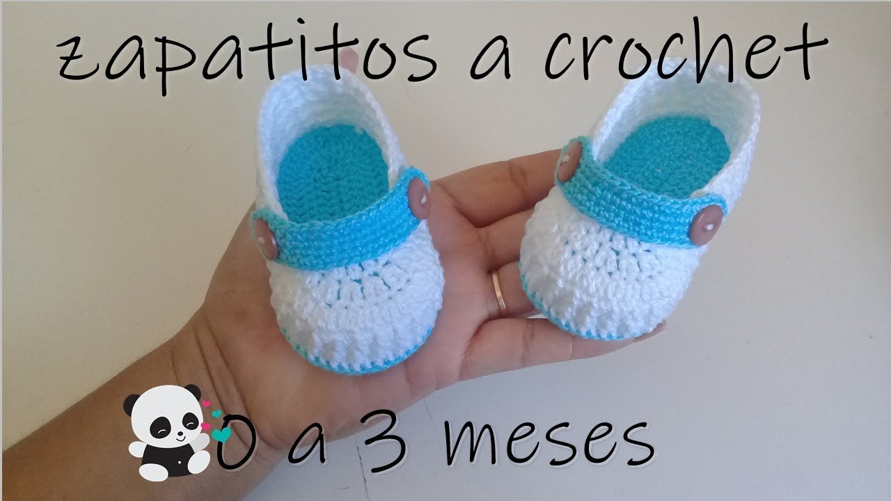 zapatos para bebe a crochet-0 a 3 meses