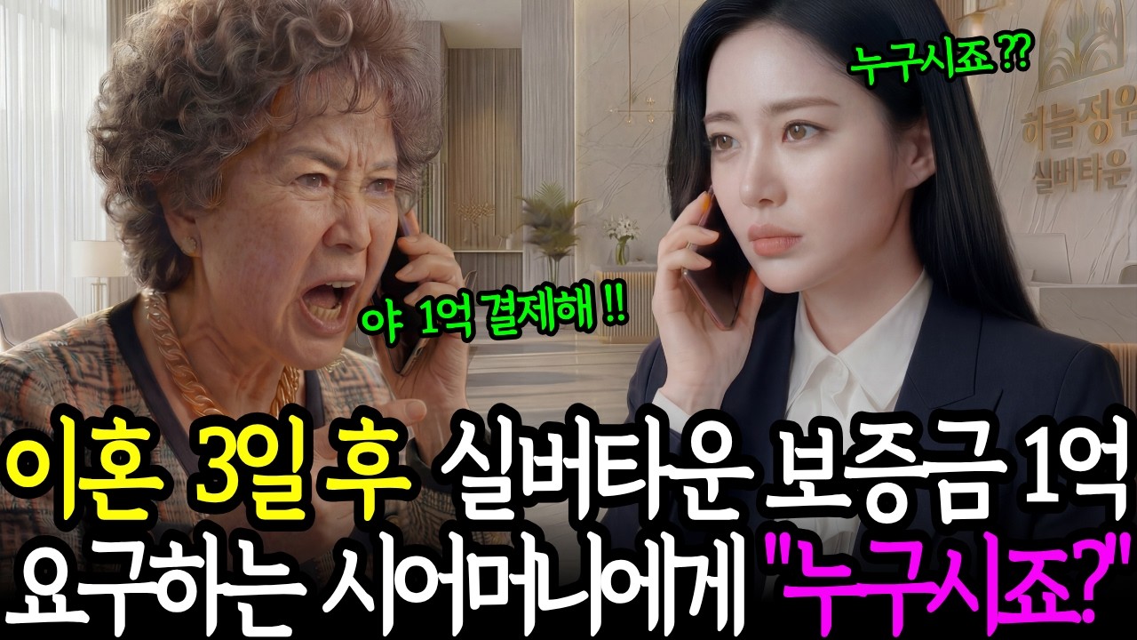 이혼 3일 후 실버타운 보증금 1억 결제하라는 시어머니 갑질에 며느리는 누구시죠?라고 대답하는데..ㅣ노후사연ㅣ사연라디오ㅣ오디오북