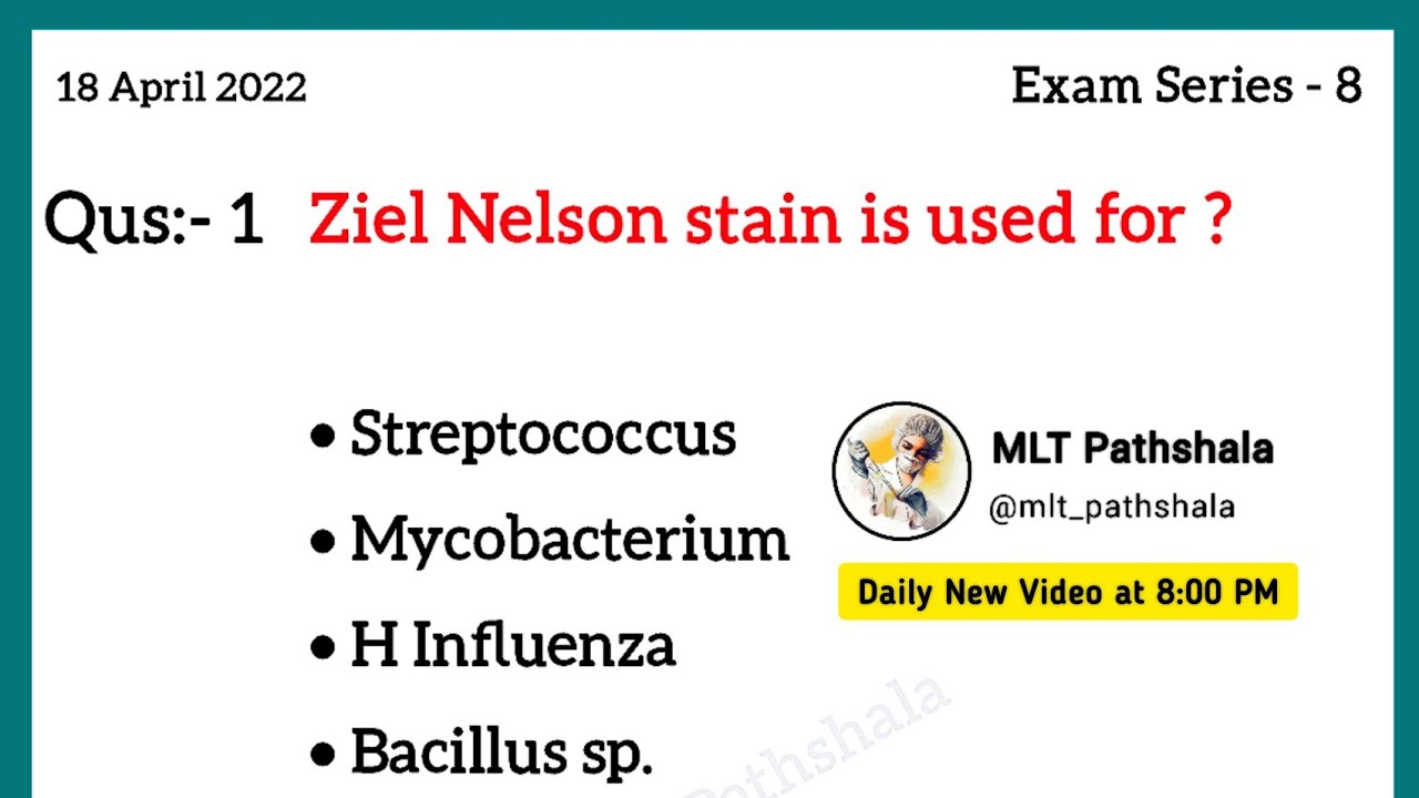 Lab Technician Exam Series:- 8 ⚕️ MLT MCQs 🧫 Lab Technician Government Exams 2022 🩺 MLT Pathshala