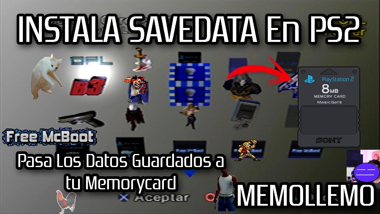 Como instalar SAVE DATAS en la MEMORY CARD | Partidas Guardadas en  PS2 |