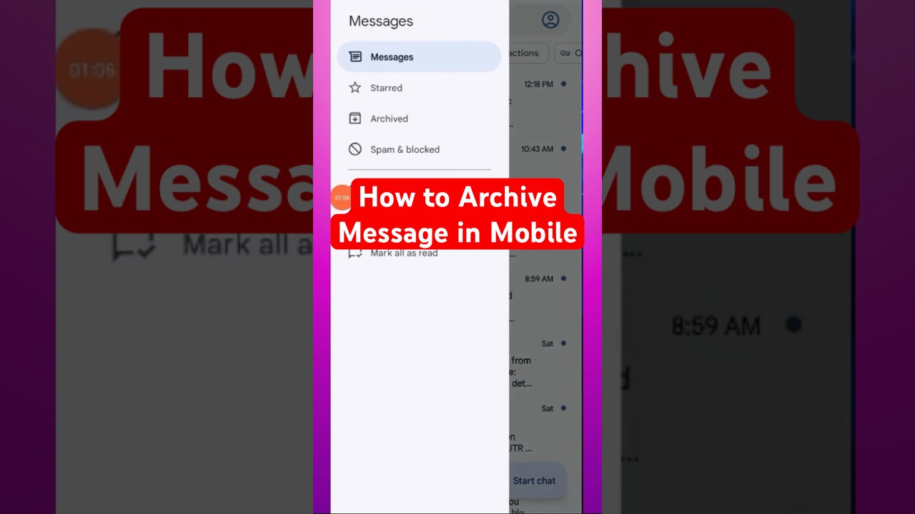 How to Archive/Unarchive messages in mobile | archive messenger messages in mobile