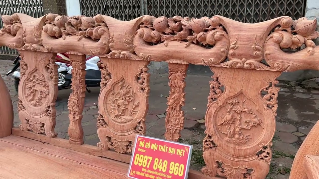 Minh đào tay 12 chân 12 gỗ hương đá 