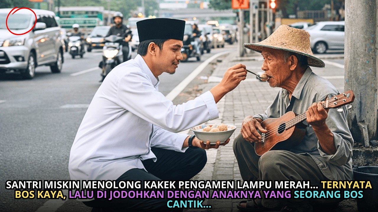 Santri Miskin Menolong Kakek Kelaparan di Lampu Merah, Tak Disangka Endingnya