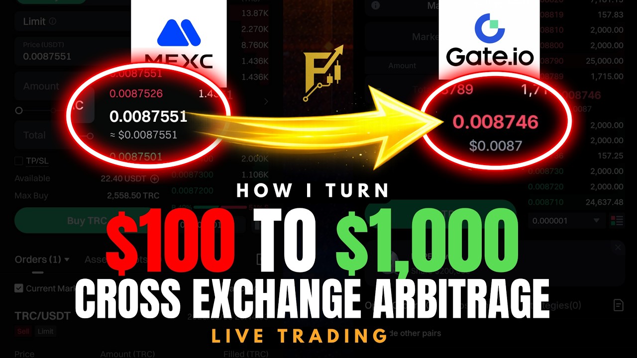 Live Trading Crypto Arbitrage on MEXC $ GATE.IO | Turning $100 to $500 Weekly #abitrage