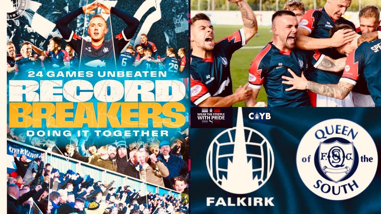 Falkirk fc record breaking 24 games unbeaten continues Falkirk fc v queen of the South #falkirkfc