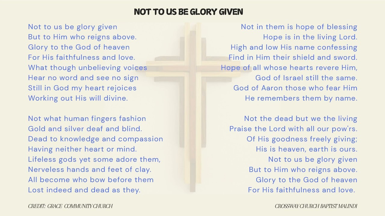 Not to Us Be Glory Given (Psalm 115) - Singing | @hymnsofgrace 