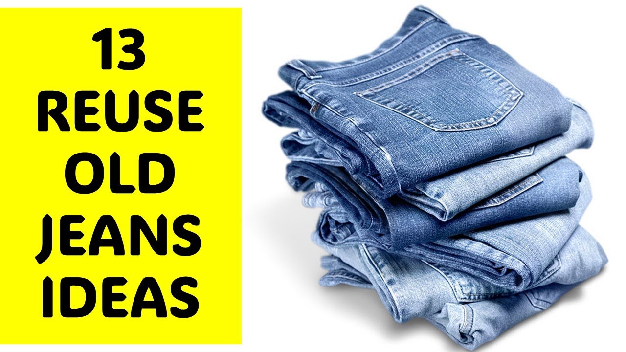 13 Awesome ways to Reuse or Recycle old JEANS OR PANTS | RECYCLE OLD CLOTHES @diyprocessbyhema