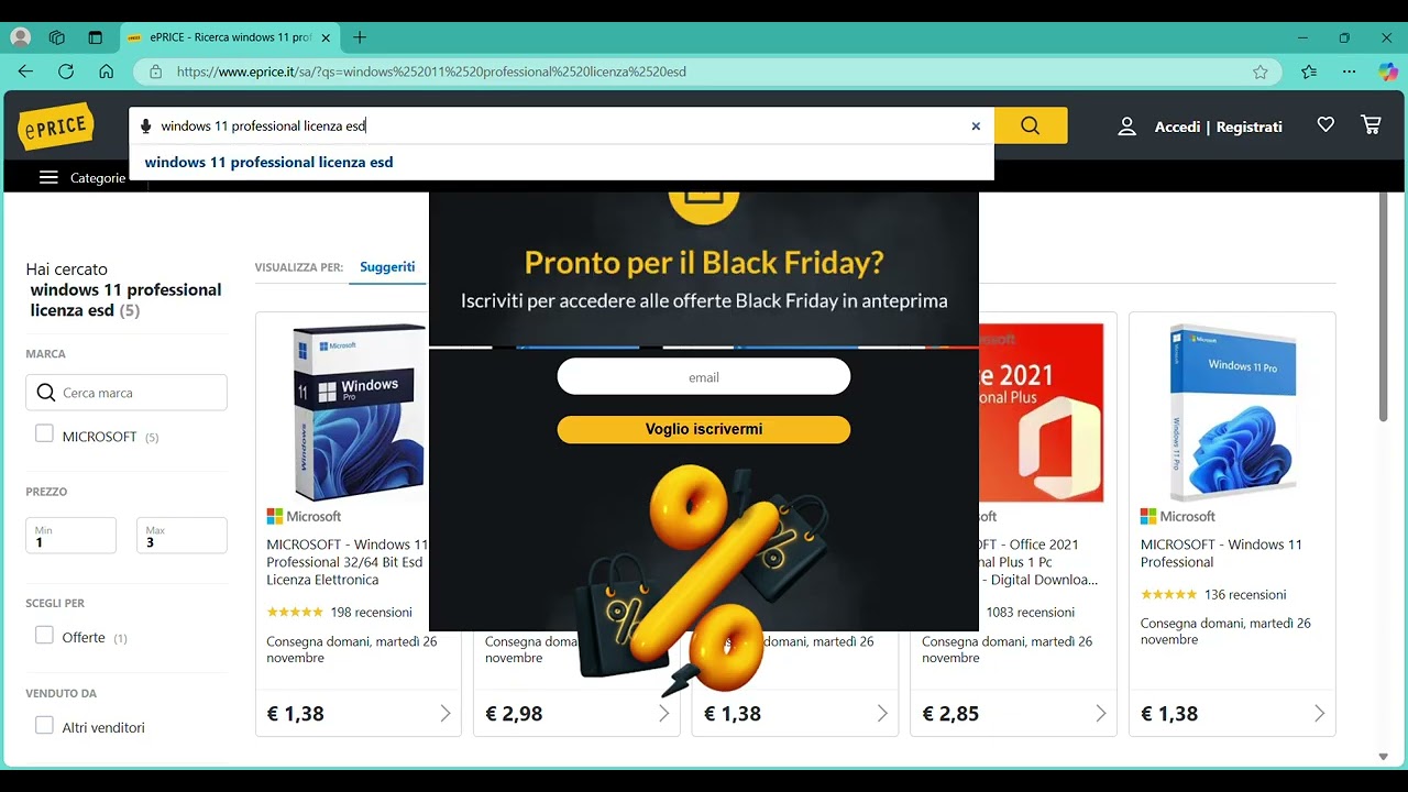 ePRICE   Ricerca windows 11 professional licenza esd   Personale   Microsoft​ Edge 2024 11 25 12 30