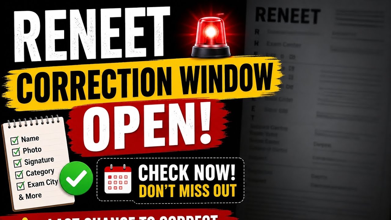 NTA Reopened Correction Window | Address & Exam City Change Allowed #reneet #neet #nta 