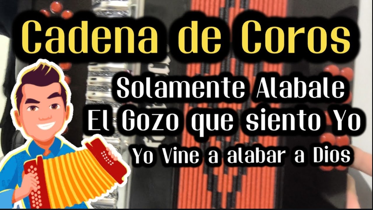 Cadena de Coros cristianos 🔥 Coritos en acordeon de Fa 🙏🏻