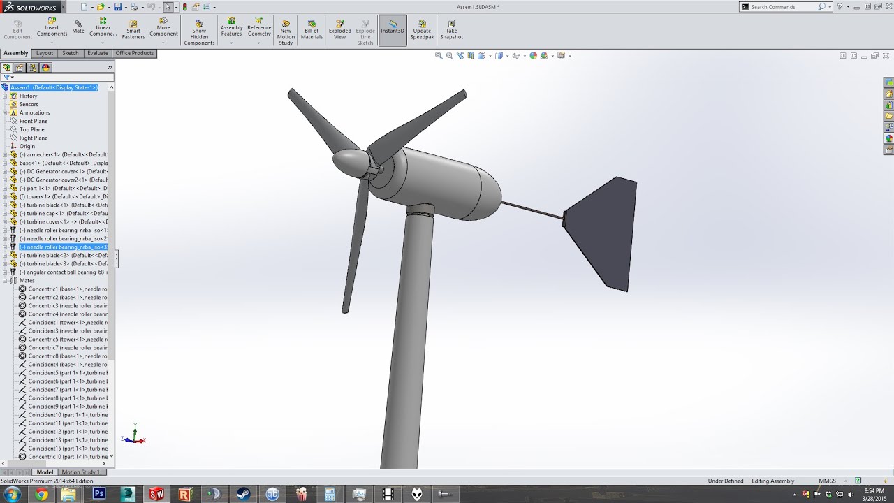 Small Wind Turbine Modeling in SolidWorks