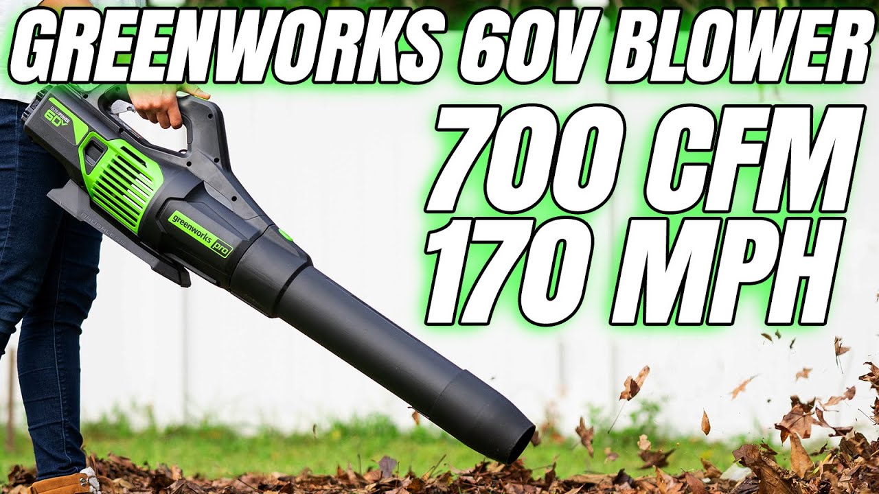 Воздуходувка Greenworks Strongest 60V Pro | 700 куб. футов в минуту, 170 миль в час